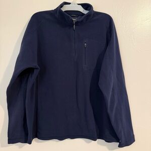 Men's L.L. Bean 1/4 Zip Fleece Pullover Navy Blue Size XL